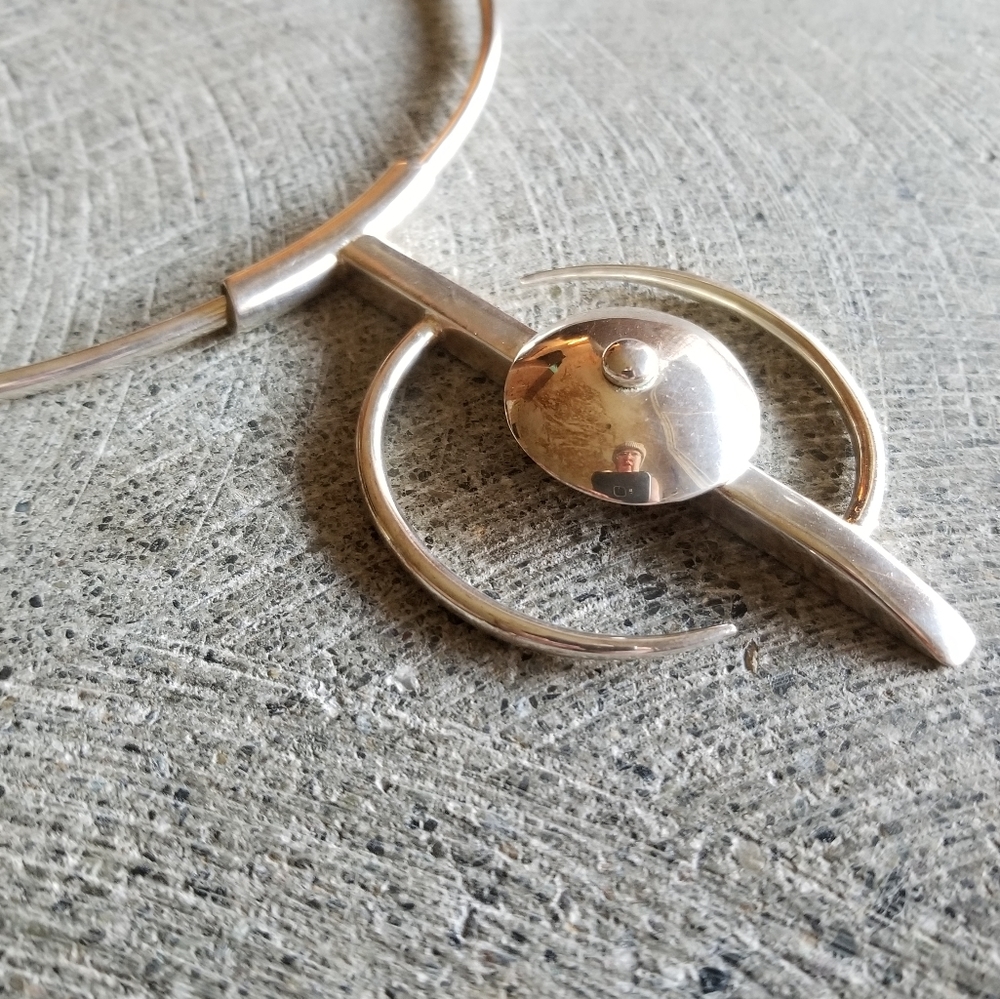 Sterling silver on brass choker collar necklace … - Picture 7 of 7